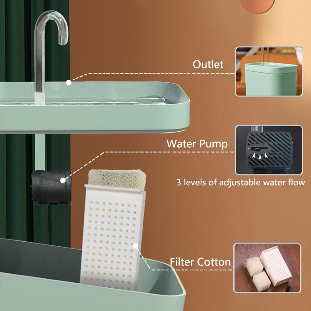 Fontana d'acqua per gatti con filtro automatico elettrica USB